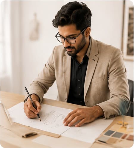 Designer sketching a collection