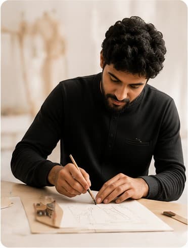 Karigar drafting a pattern