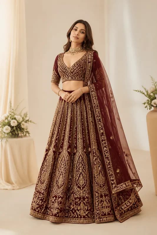 Silk Blend Lehenga Set